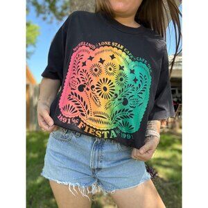 Vintage 91' Fiesta San Antonio TX Single Stitch Tee T-Shirt Size XL Screen Stars